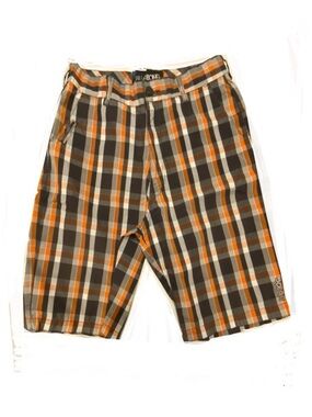 Billabong Plaid Board Skater Shorts Men’s 32 Orange Gray